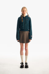 スモールチェリークロップフーディージップアップ／SMALL CHERRY CROP HOODIE ZIP UP [DARK GREEN]
