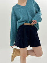 Vネックブラッシュアルパカニット/V-neck brush alpaca knit (2color)