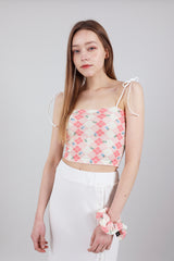 セット ハイティーンノースリーブクロップトップス&シュシュ / SET Highteen Sleeveless Crop Top Scrunchie Pink