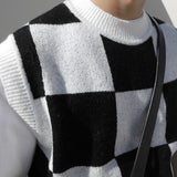 Uno Checker Town Knit Vest (2color) (6677041053814)
