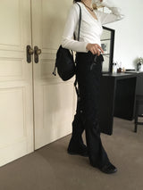 Hisa Lace Layered Midi Wrap Skirt