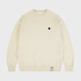 [UNISEX]Black odd flower embroidery sweatshirt