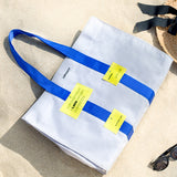 コットン 2WAY キャンバスバッグ / COTTON 2WAY CANVAS BAG-GRAY+BLUE