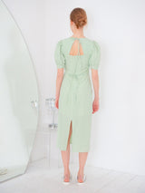 SHIRRING DETAIL MIDI ONEPIECE_GREEN (6580076642422)