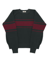 COLOR-LINE 7G KNIT CREW-NECK (Charcoal) / カラーラインニットクルーネック