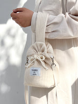 Ribbed fabric New string mini bag