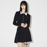 Haley Collar Knit Cardigan [BLACK] (6638363050102)