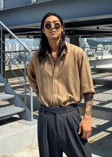 Soft punched-knit collar shirt 3COLOR