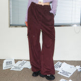 [NF] CORDUROY CARGO STRING PANTS (BURGUNDY)_F23ZC861