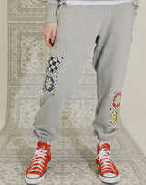 GRANNY SQUARE JOGGER PANTS GRAY MELANGE (6691423617142)