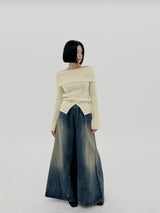 ビンテージデニムマクシスカート / Vintage Denim Maxi Skirt (Banding)
