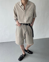 ピグメントバルミューダカッティングデニム / MG713 Pigment Bermuda Cutting Denim (3 colors)
