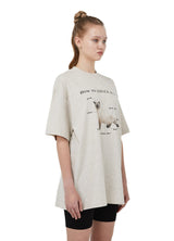 キャットガイドTシャツ/[i-ts21-008] CAT GUIDE T-SHIRT_OATMEAL