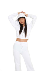 ラインストーンフーディージップアップ/Rhinestone Hoodie Zip-up (4164279828598)