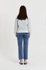 TULIP JACQUARD CARDIGAN_SKYBLUE (6680845320310)