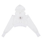 アイレットウォーマークロップフーディー / 223 EYELET WARMER CROP HOODIE - WHITE