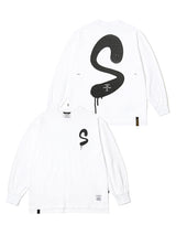 22 SPRAY OVERSIZED LONG SLEEVES T-SHIRTS WHITE / BLACK (6685267591286)