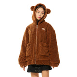 0 5 Punk Bear Fleece Jacket - BROWN (6626827894902)