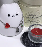 キッチーチェリービーズハートロックハンドメイドネックレス / chi Kitchee Cherry Beads Heart Lock Handmade Necklace