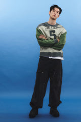 COLOR BLOCK SWEAT SHIRT (green mix)