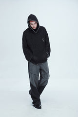ハイパー ブラッシュ ウォッシング ワイド デニムパンツ / Hyper Brush Washing Wide Denim Pants Black