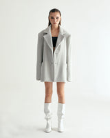 UNISEX HAIRY WOOL COAT JACKET W - BYRDEYE GRAY (6636065325174)