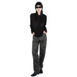 METAL LABEL BOLD KNIT BEANIE BLACK