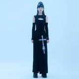 クロスラップスカートパンツ/1 0 cross wrap skirt pants - BLACK