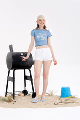 グラフィックポイント半袖ラッシュガード / GRAPHIC POINT SHORT SLEEVE RASHGUARD [SKY]