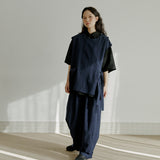 ボタンベスト / unisex button vest navy