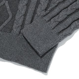 スモールチェリーツートンケーブルクロップニット／SMALL CHERRY TWO-TONE CABLE CROP KNIT [CHARCOAL]