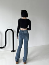 ウエストスリットブーツカットパンツ/no.2326 waist slit bootcut pants