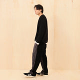VELOUR CORDUROY TWO TONE PANTS (CHARCOAL BLACK)