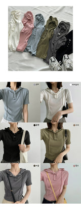 ミズスリットスナップフード半袖Tシャツ / Mizu Slit Snap Hood Short Sleeve Tee