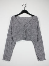 アロリブドクロップカーディガン / Allo Ribbed Crop Cardigan (5color)