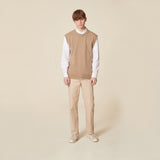 ROUND NECK KNIT VEST_MOCHA (6610804965494)