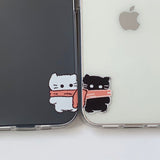 Black - Muffler Somecat Couple Phone Case