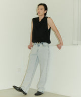UNISEX SEMI WIDE SNOW DENIM PANTS M - LIGHT BLUE (6689427062902)