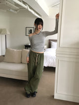 Zed pintucked balloon cotton two-way jogger cargo pants