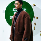 [UNISEX] Reversible Padded Cardigan Coat (Brown) (6656655294582)