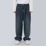 バルーンバンディングワイドジーンズ/Balloon banding wide jeans