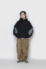 パイピングカラーフードジップアップ / Piping Color Hood Zip-up