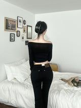 911. スパンセミローブーツカットパンツ / 911. Span semi low boots cut pt (2color)