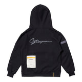 ZIPPER OVERSIZED ZIP UP HOODIE BLACK / WHITE MELANGE