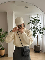 ASCLO Classic Embroidery Half Zip Up Knit (4color)