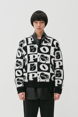 Hope Checker-Board Cardigan_Black (6678734831734)