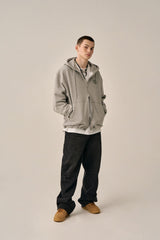 BOTTOM LESS HOOD ZIP-UP - GRAY
