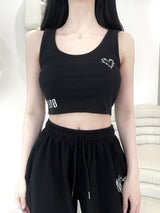 ハートクロップスリ－ブレス/845. Heart crop sleeveless (2color)