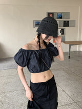 ワコサマーストローバンジーバケットハット / Wako summer straw bungee bucket hat