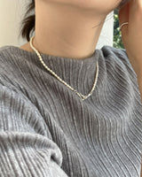 [92.5silver] hook pearl necklace